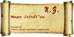 Meyer Zoltána névjegykártya